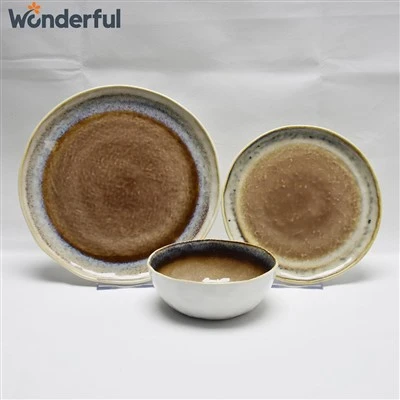Brown Reactive Glaze Plates